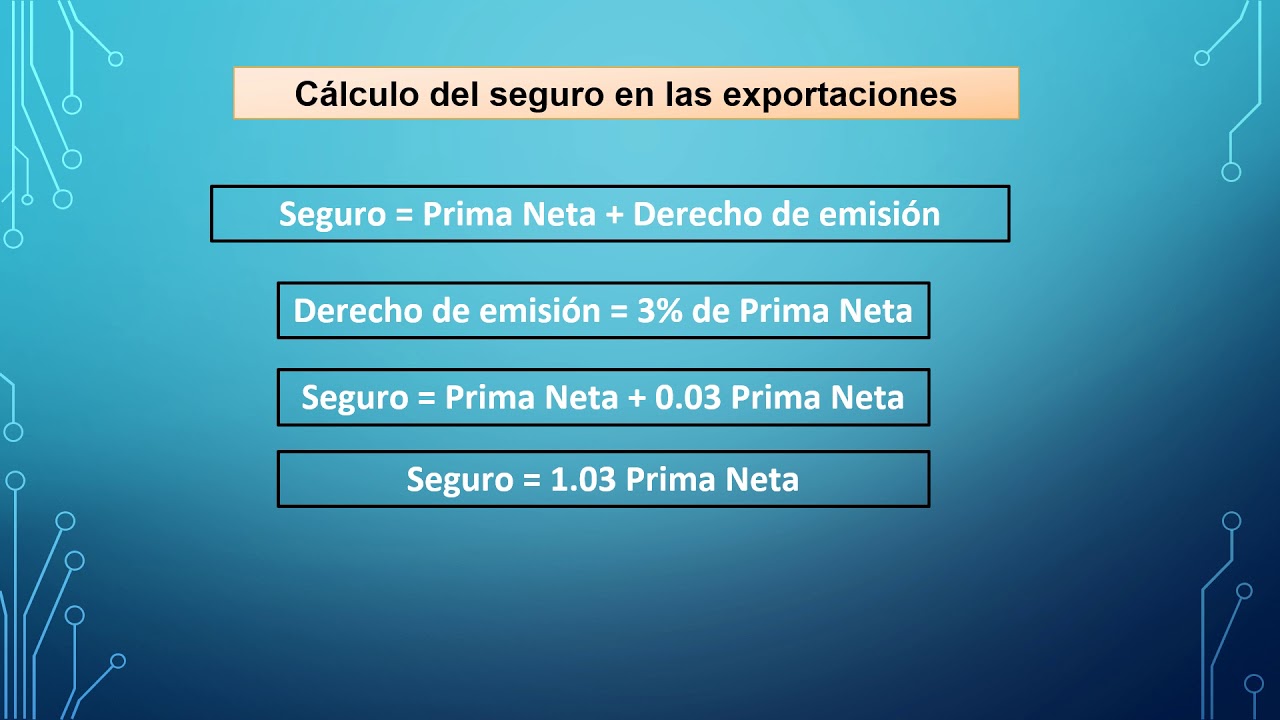 CALCULO DEL SEGURO PARA LA EXPORTACIÓN