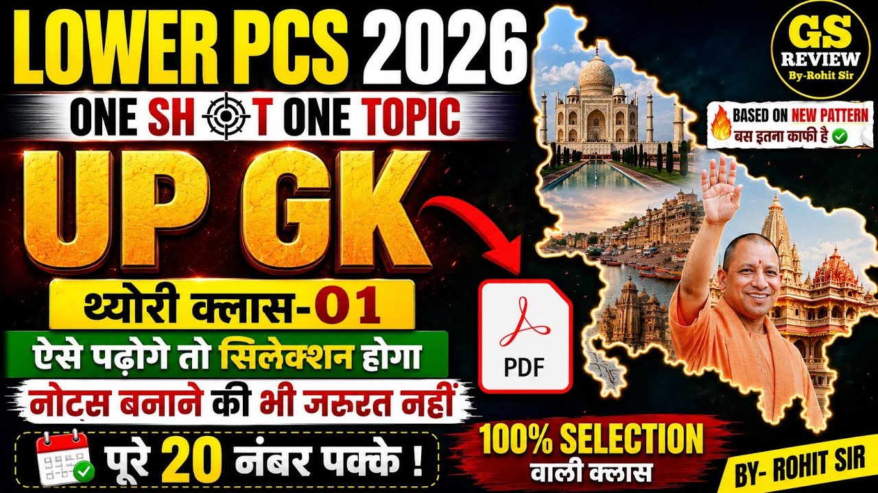 LOWER PCS 2026💯 UP Special 📌 UP GK💥UP GK for lower pcs 2026 💥|Exam strategy|| upsssc Exam