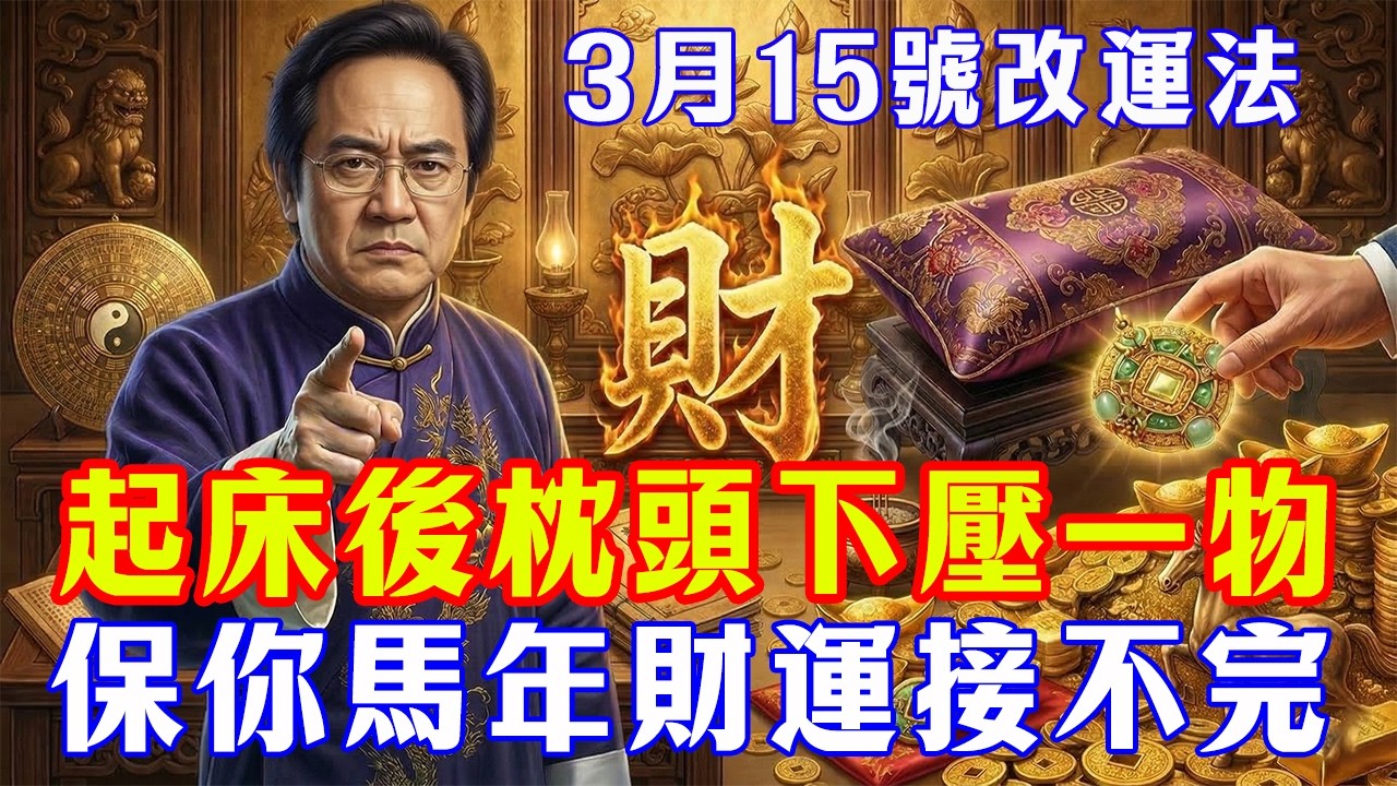 倪海廈：3月15號起床後，在枕頭下壓這一物，赤馬年的火氣變財氣，2026正財、橫財自動找上門！#倪海廈#黃帝內經#養生#國學#易經#開運#招財#補財庫#中醫#風水#2026運勢