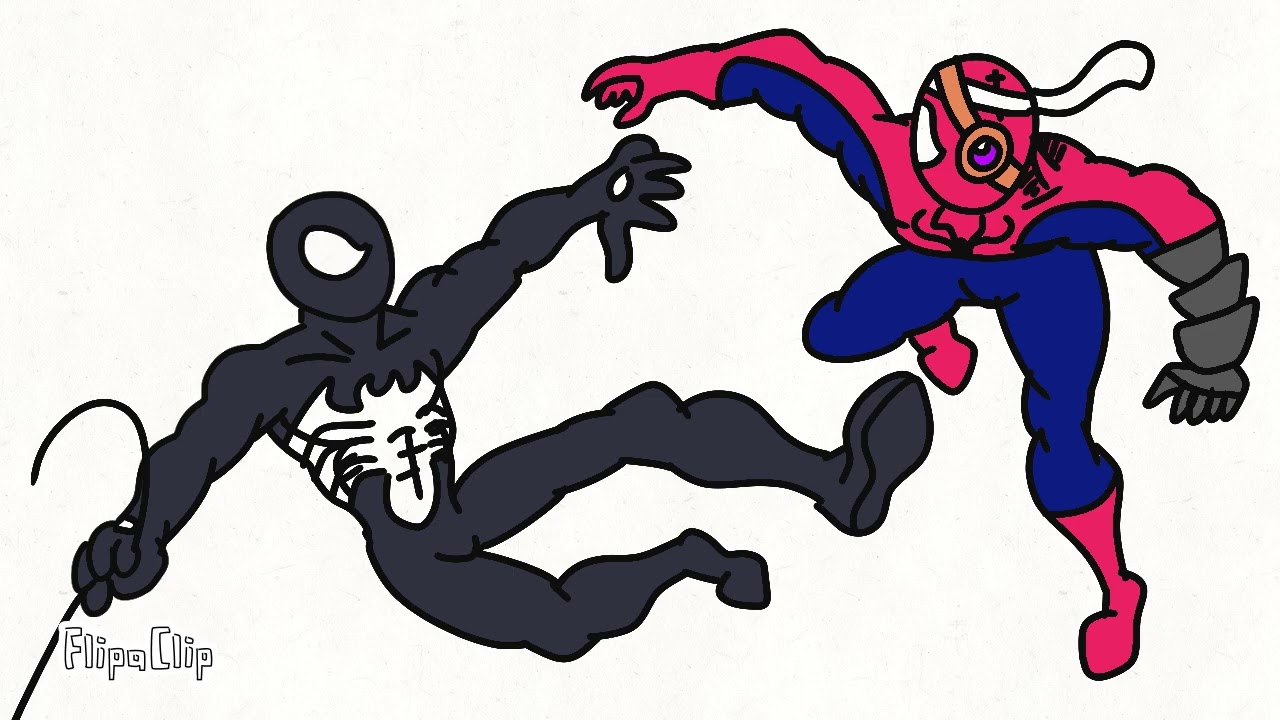 Symbiote Spiderman meets Cyborg Spider-Man