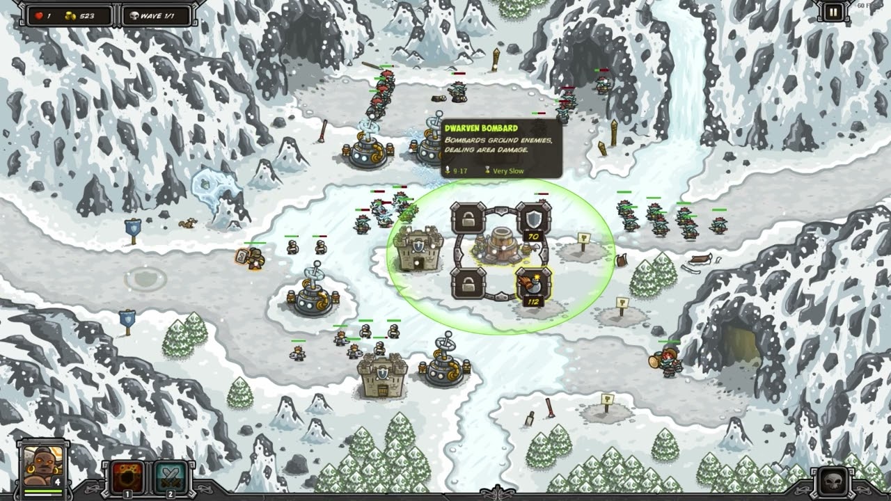 Kingdom Rush - Glacial Heights - Veteran - Iron Challenge