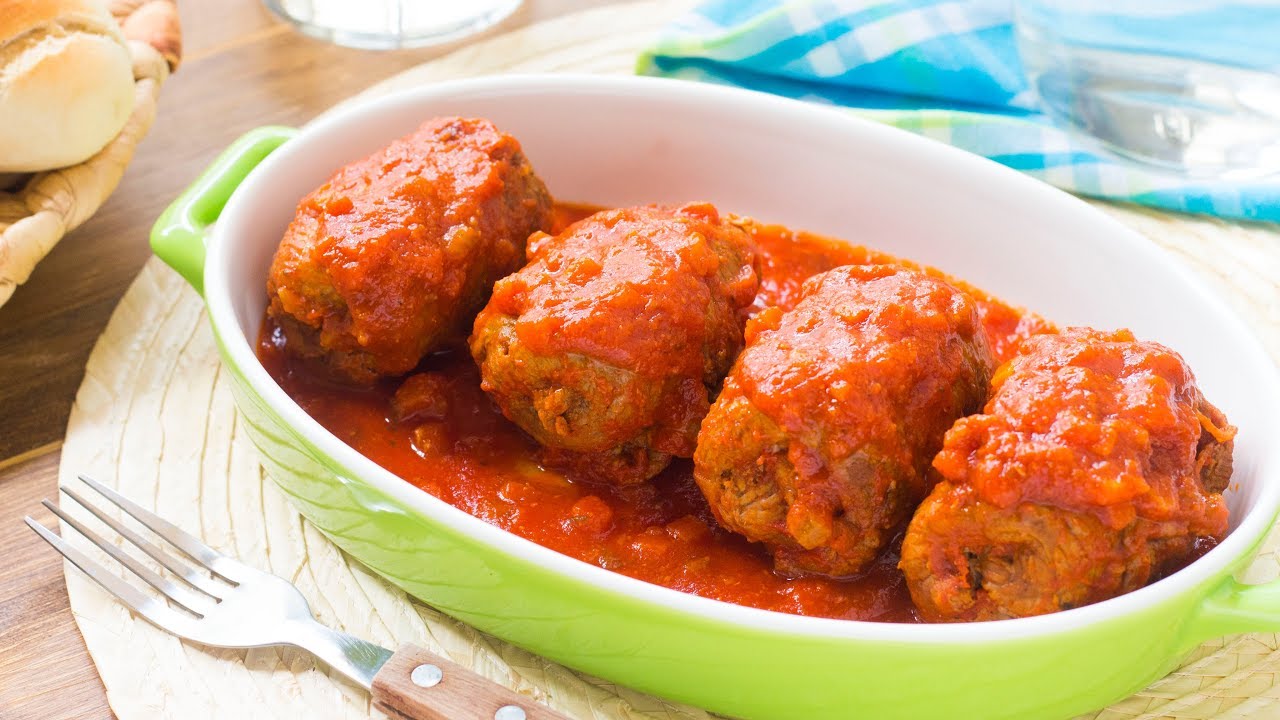 Involtini di Carne al Sugo - Ricetta Facile Involtini con Prosciutto e Formaggio - 55Winston55