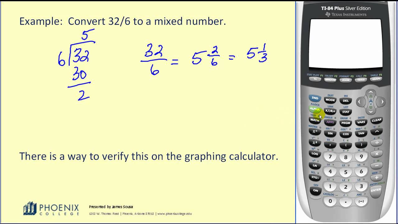 Converting Between Improper Fractions and Mixed Numbers
