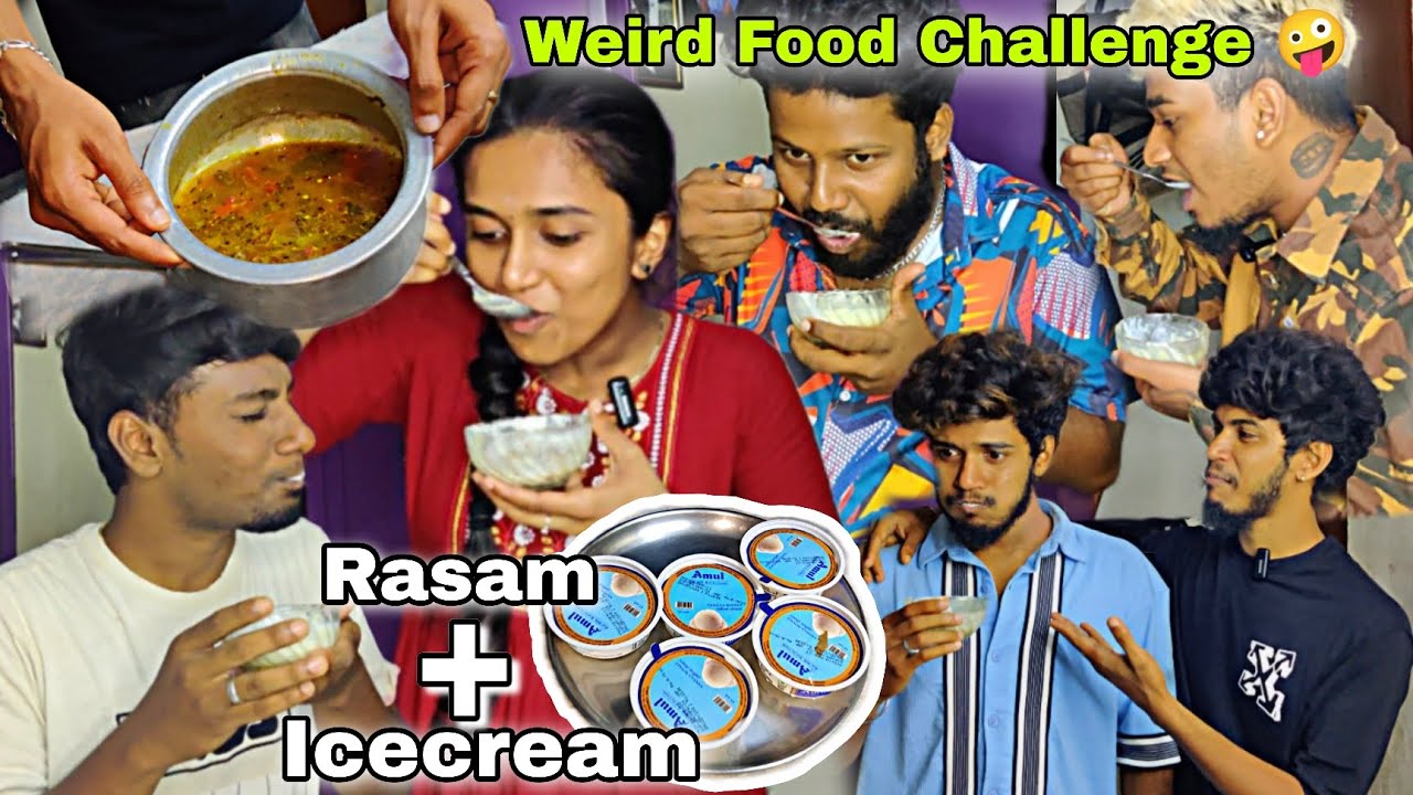Rasam with Icecream 🤢 Weird Food Challenge 💢😆 #april172023 Analskyb Analdas