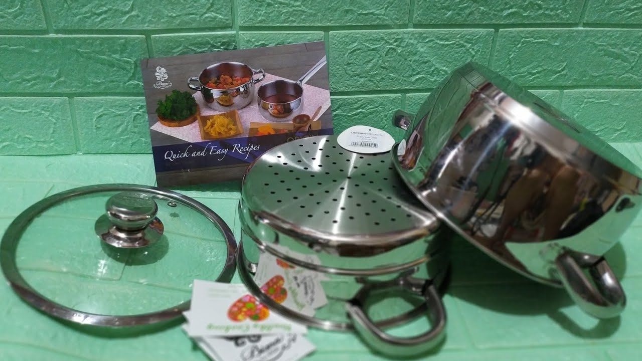 Alat masak sultan // Stainless steel//Unboxing steamer set 20cm {BIMA ORIGIN PREMIER} 2 susun