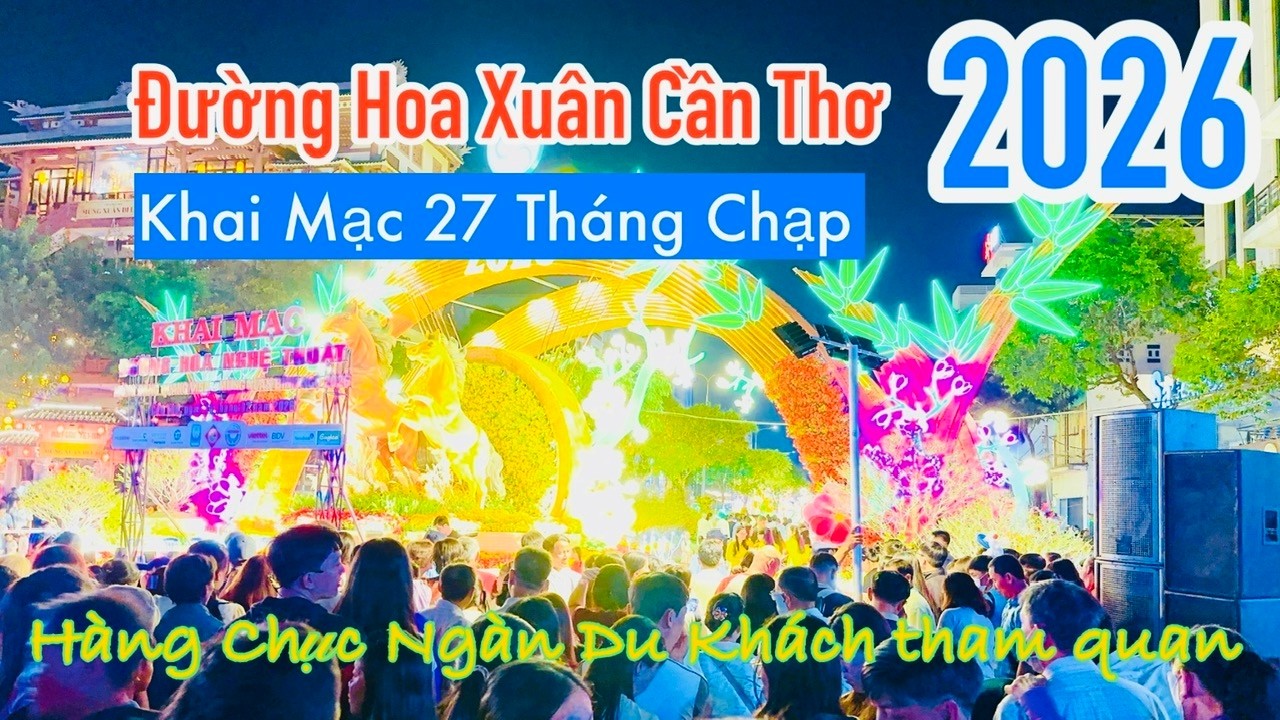Hàng Ngàn Người Đổ Về Khai Mạc Đường Hoa Xuân Cần Thơ | MrDamvlog