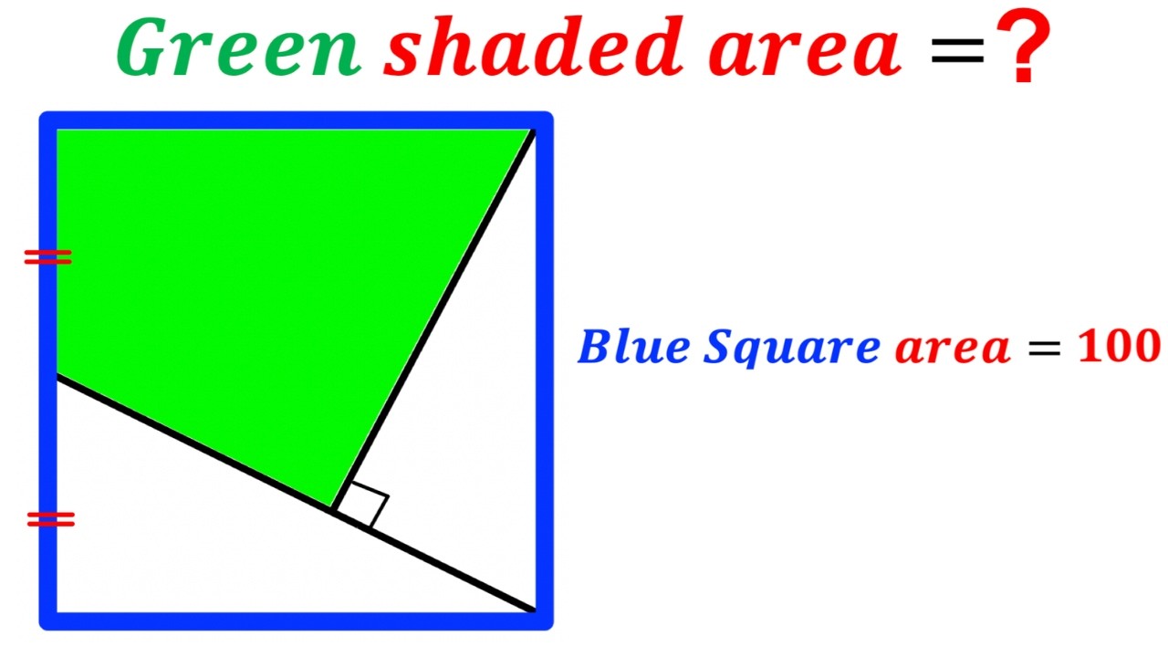 Can you find area of the Green shaded region? | (Square) | #math #maths | #geometry