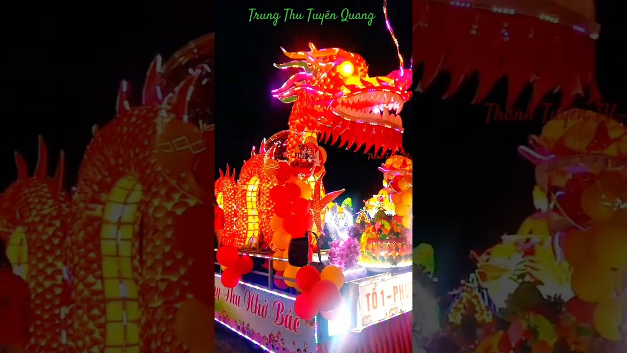 🐉 Rồng v&agrave;ng khổng lồ hạ giới Trung thu Tuy&ecirc;n Quang. Giant golden dragon descends to the world