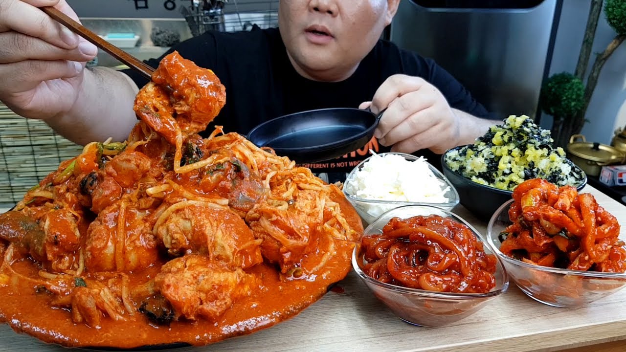 매운아구찜+알밥+오징어젓+무말랭이 MUKBANG