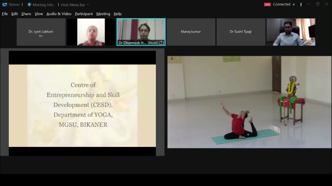 DAY 4, MGSU, Bikaner, Yoga LIVE, Webinar Series 24 06 2021  Clip 1