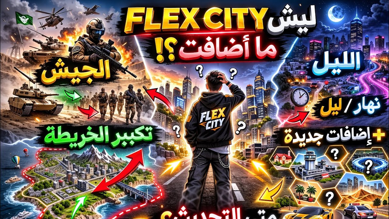 أسرار تحديث FLEX CITY القادم… لماذا لم نرَ الجيش والوضع الليلي بعد؟ 👀🔥#flexcity 