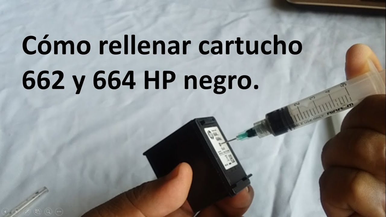 Cómo rellenar de cartucho 662 y 664 HP negro. Fácil y rápido.