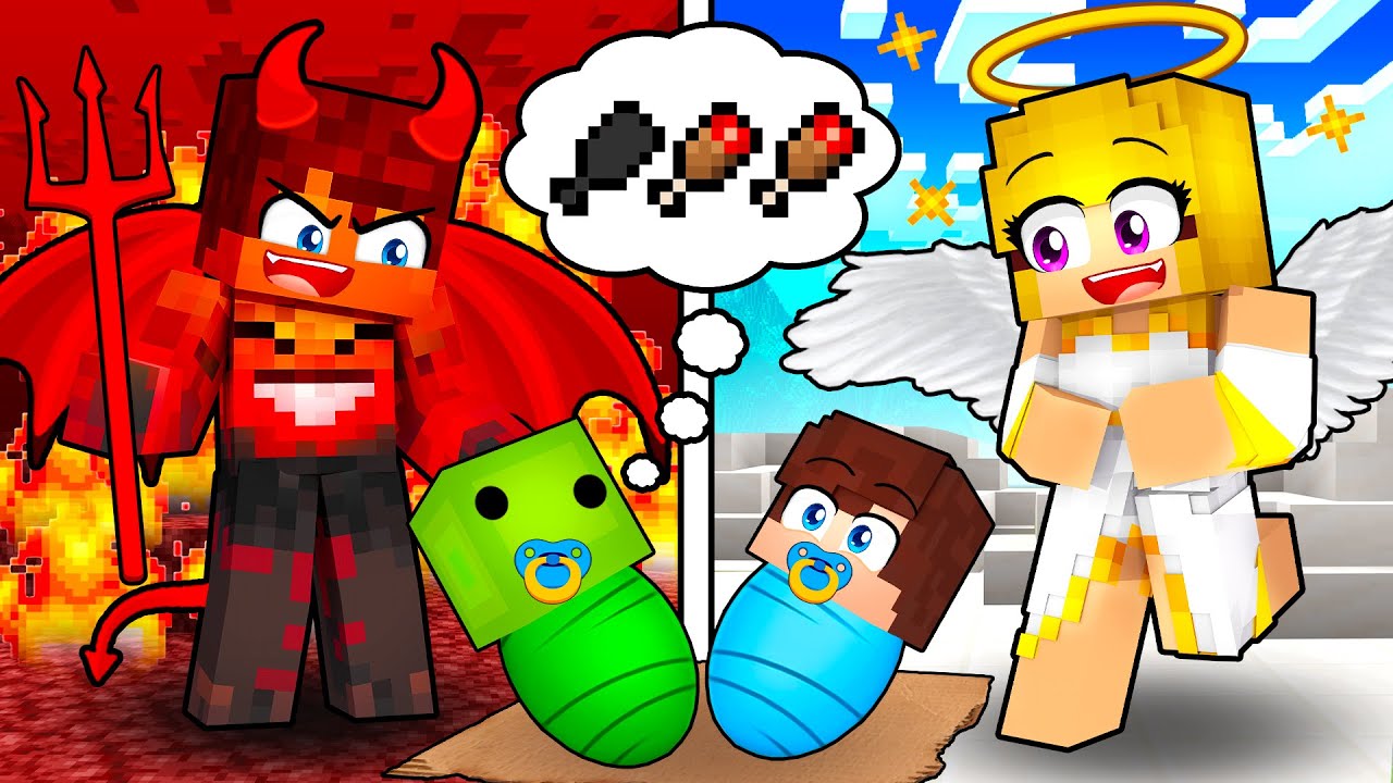 ZOSTAŁEM ADOPTOWANY PRZEZ RODZINE DIABŁA i ANIOŁA w Minecraft!