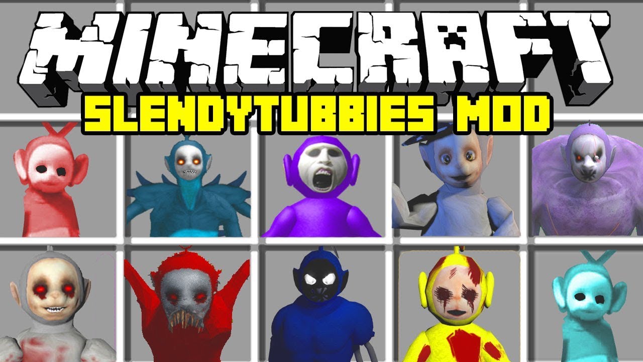 Minecraft SLENDYTUBBIES MOD! | TINKY TANK, POE, TINKY WINKY, Laa Laa & MORE | Modded Mini-Game