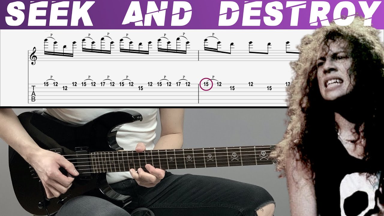 METALLICA - SEEK AND DESTROY (Full Guitar cover with TAB | Lesson)