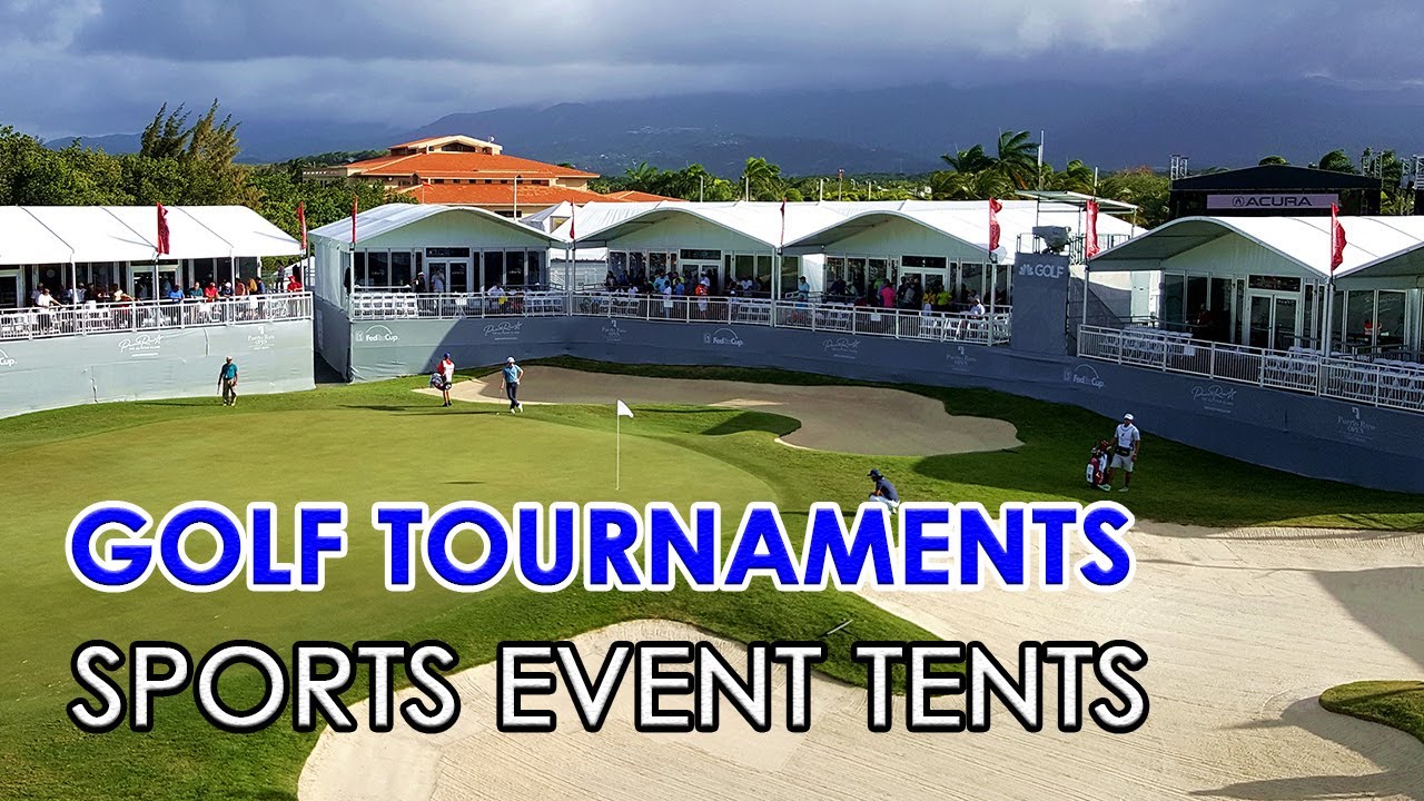 Sports Event Tents Set up for Golf Tournaments - Clear Span Acrum Tent, Aluminum Frame Structure
