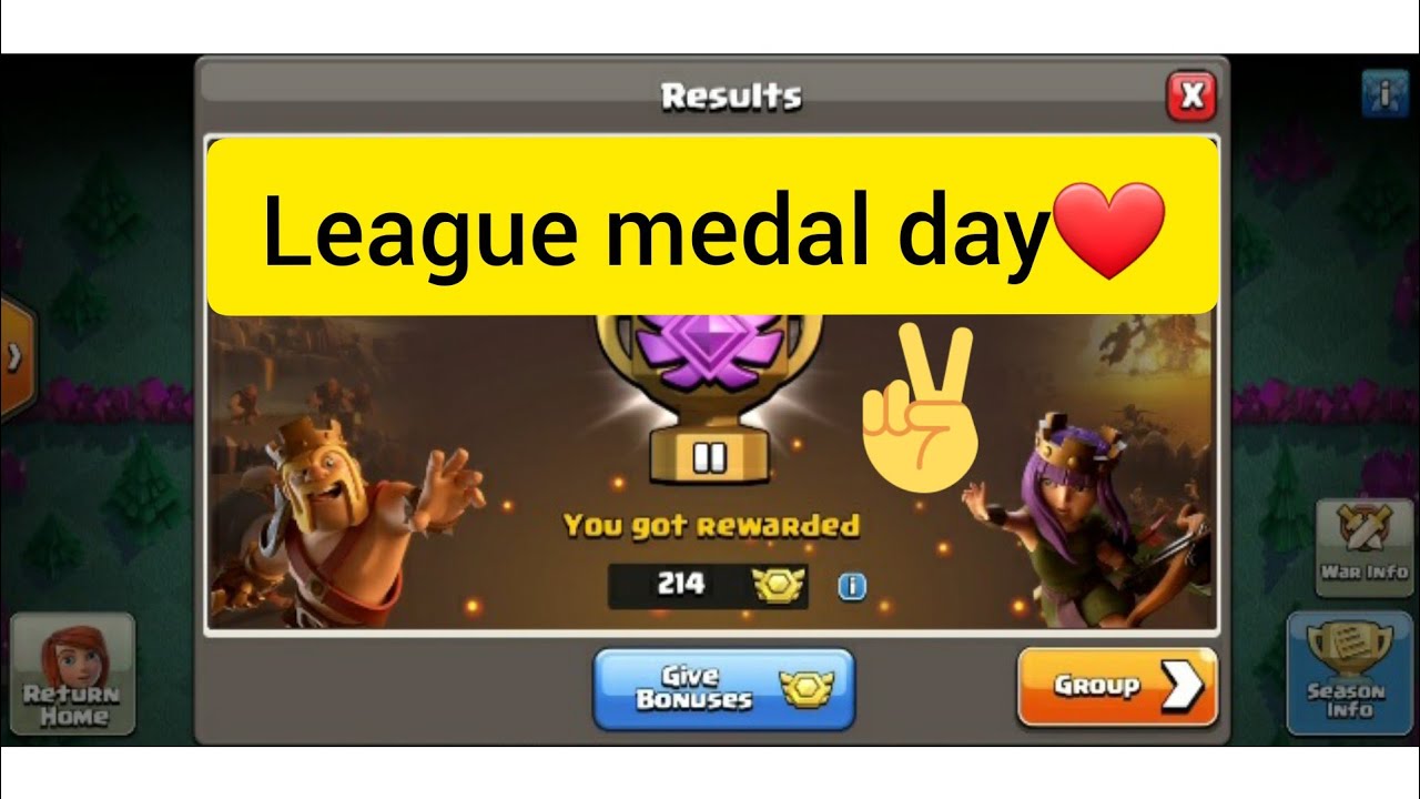 I got my war league medals🤩