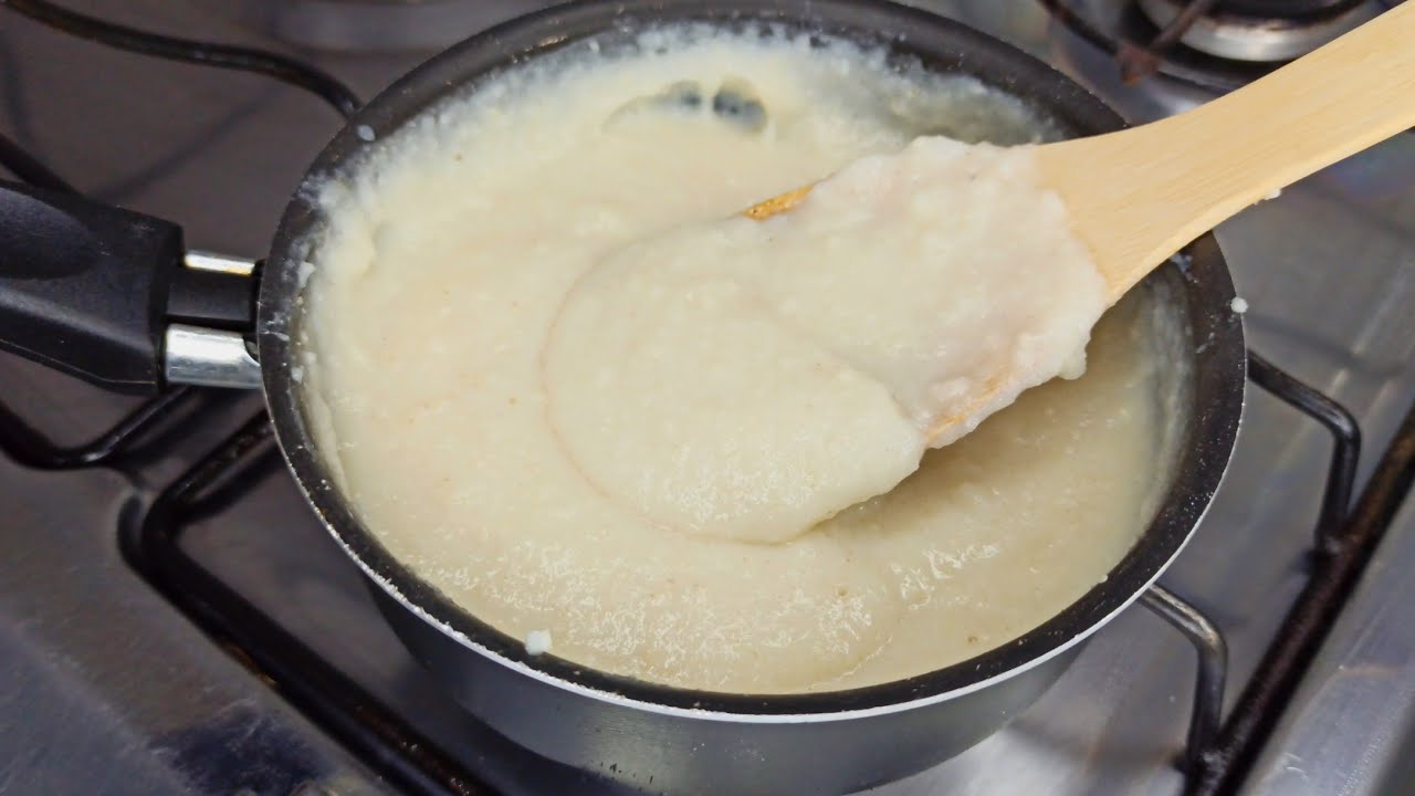 MINGAU DE FARINHA DE MANDIOCA FEITO COM SÓ 3 INGREDIENTES PRONTO EM 2 MINUTOS