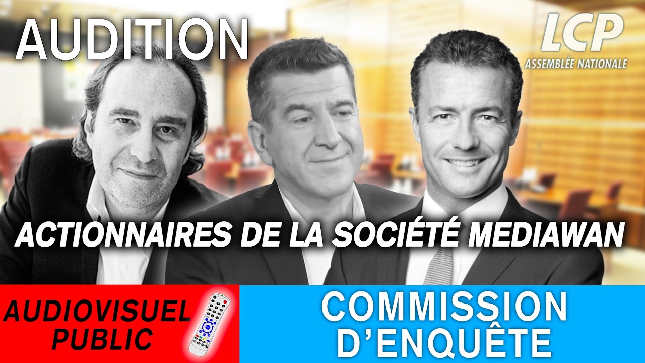 Xavier Niel, Matthieu Pigasse et J&eacute;r&ocirc;me Nomm&eacute; sont auditionn&eacute;s &agrave; l'Assembl&eacute;e nationale - 2/04/2026