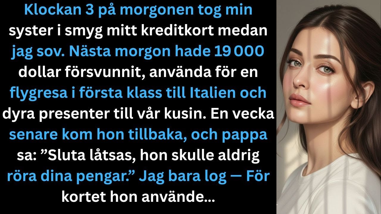 Klockan 3 på morgonen tog min syster mitt kreditkort i smyg. På morgonen saknades 19 000 dollar.