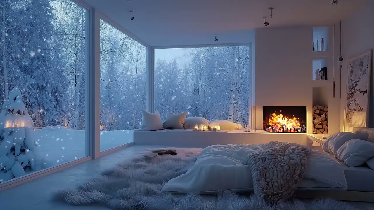 Soothing Piano with Fireplace Sounds for Relaxation, Study, and Peaceful Sleep