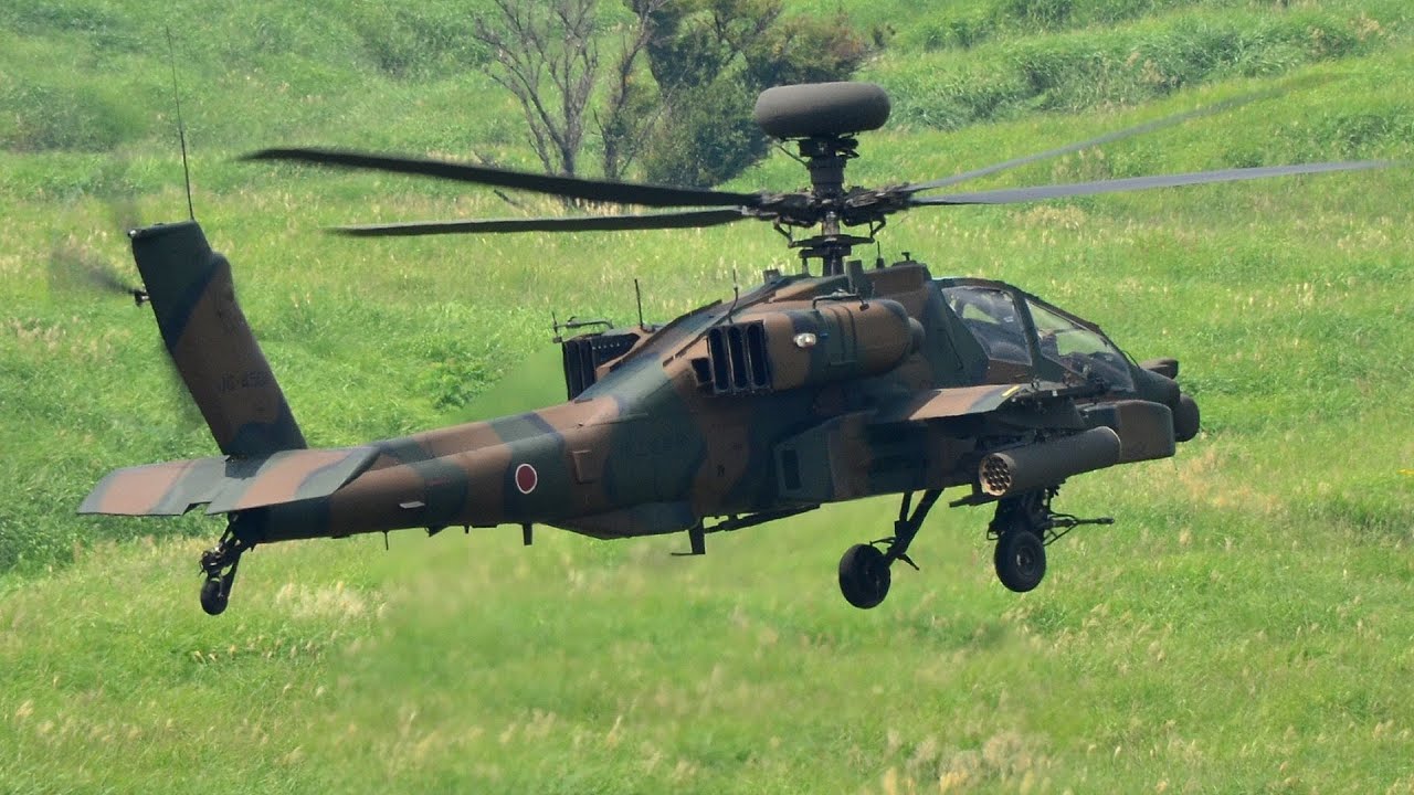 Japan's Army Subaru AH-64DJP Apache Longbow M230 30mm Chain Gun Live-Fire / UH-1J, UH-60JA, CH-47J