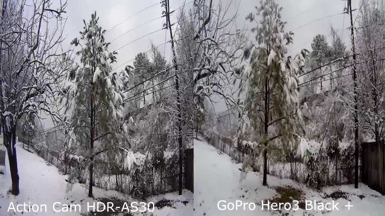 Sony Action Cam HDRAS30 vs GoPro Hero3 Black+ SNOW Comparison