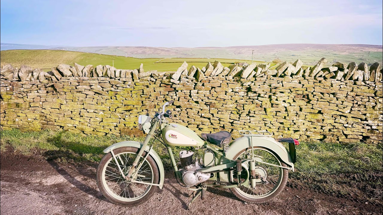1954 BSA D1 Bantam, Black Lane Ends Tavern to The Atom Panopticon, Wycoller Country Park, Colne