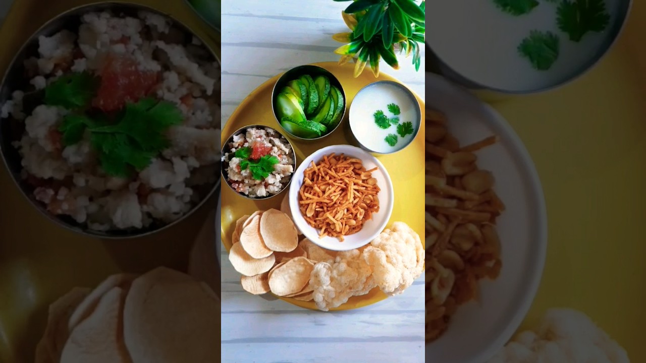 vrat thali। navratri special thali। vrat ka khana। bhojan। Indian food।
