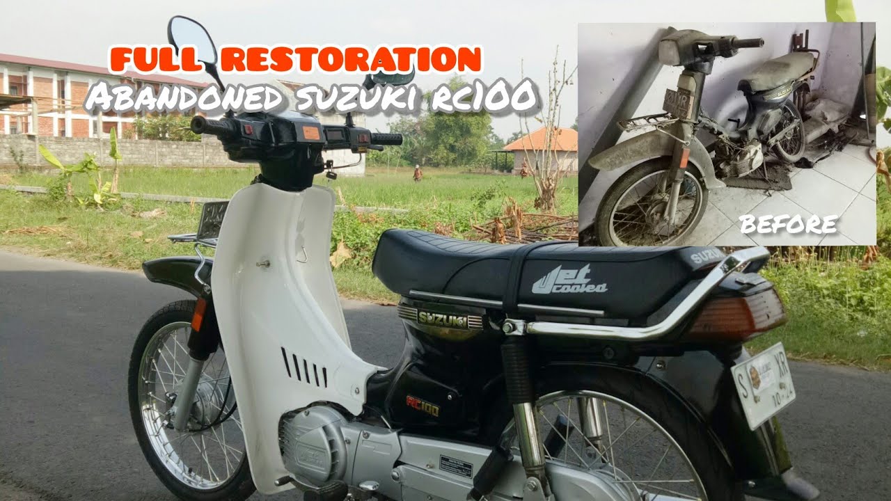 Restorasi suzuki RC100 full timelaps - 8 tahun terbengkalai