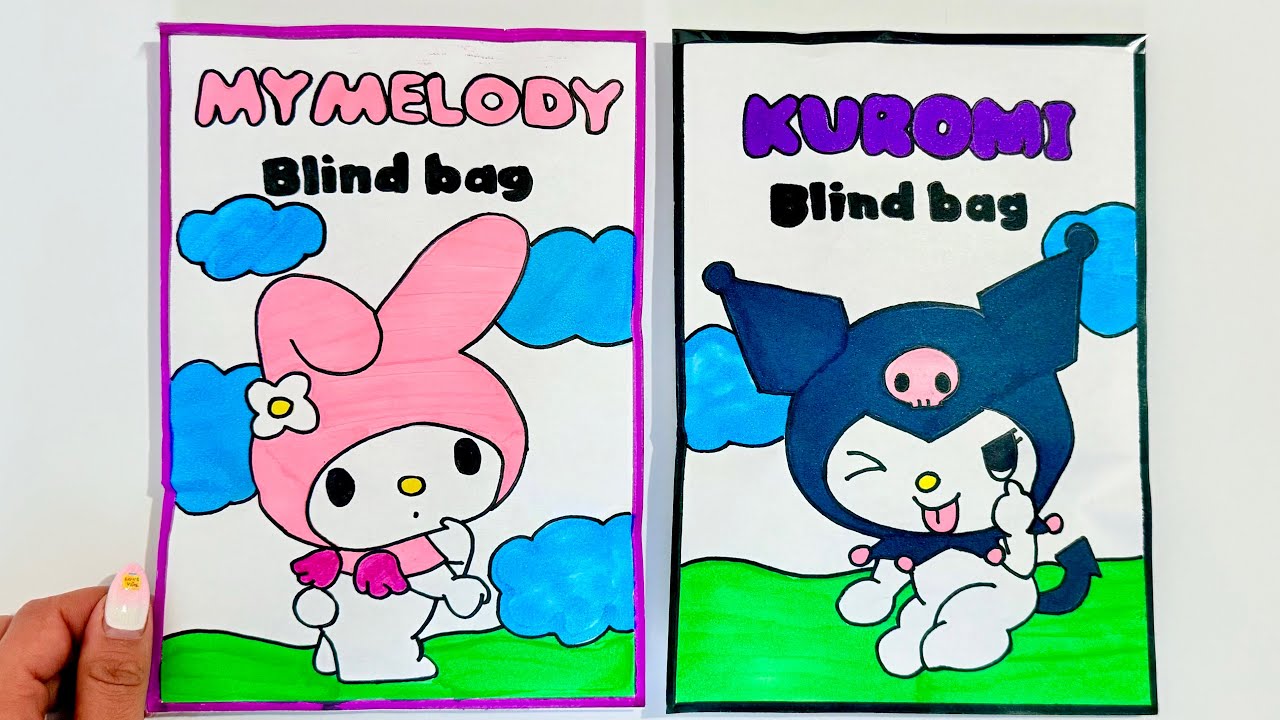 KUROMi and MY MELODY blind bags 🖤🩷 Sanrio blind bag paper unboxing