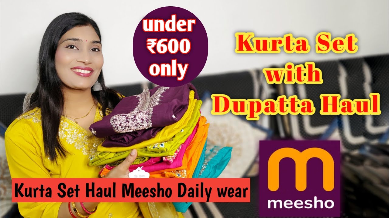 MEESHO LATEST KURTA SET WITH DUPATTA UNDER ₹600💙 Trending kurti set Haul 💙 Meesho kurti haul #meesho
