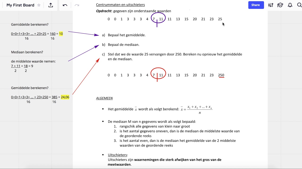 Centrummaten van een verdeling