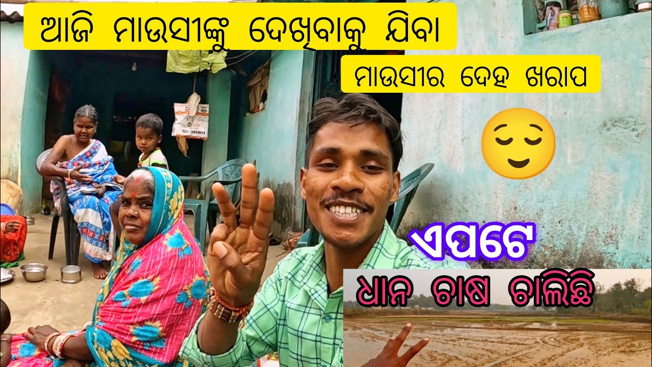 ଆଜି ମାଉସୀଙ୍କୁ ଦେଖିବାକୁ ଯିବା ମାଉସୀର ଦେହ ଖରାପ। ଏପଟେ ଧାନ ଚାଷ ଚାଲିଛି 