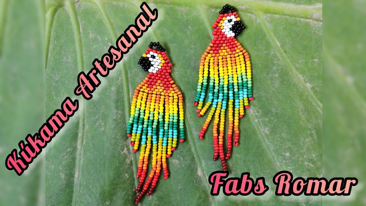 Aretes de chaquira Guacamayas Rojas 🦜🦜🦜
