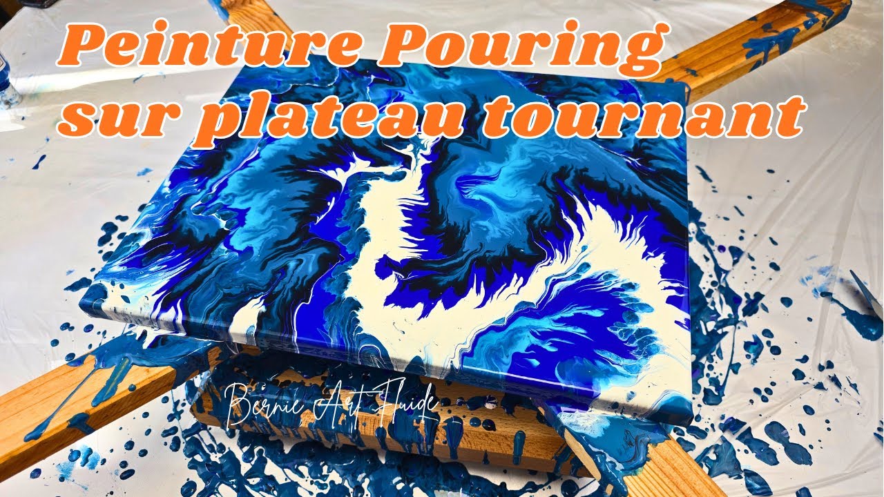 Peinture Acrylique Pouring sur spinneur 