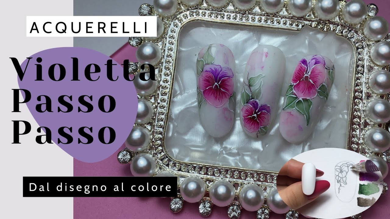 💅🏻NAIL ART: VIOLETTA IN ACQUERELLO| SCHEMA SU CARTA E POI SU TIP|Makolina95|