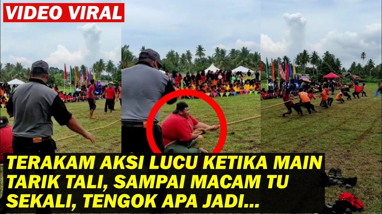 TERAKAM AKSI LUCU KETIKA MAIN TARIK TALI, SAMPAI MACAM TU SEKALI, TENGOK APA JADI...