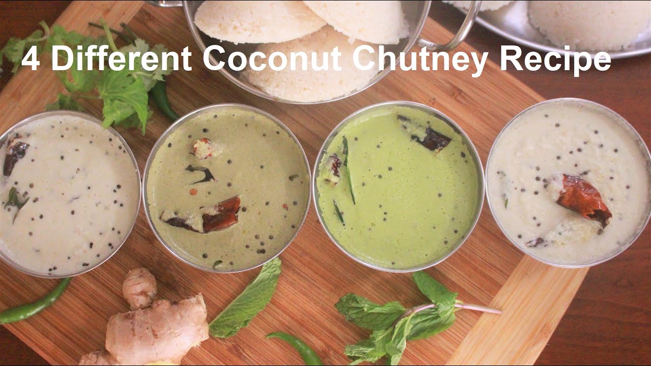 4 type coconut chutney recipe |Breakfast chutney recipe | Coconut chutney