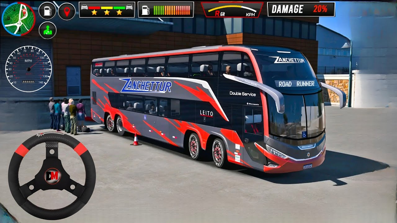 US Coach Bus Simulator Game 3D || us coach bus driving simulator 2024 || Android Gameplay