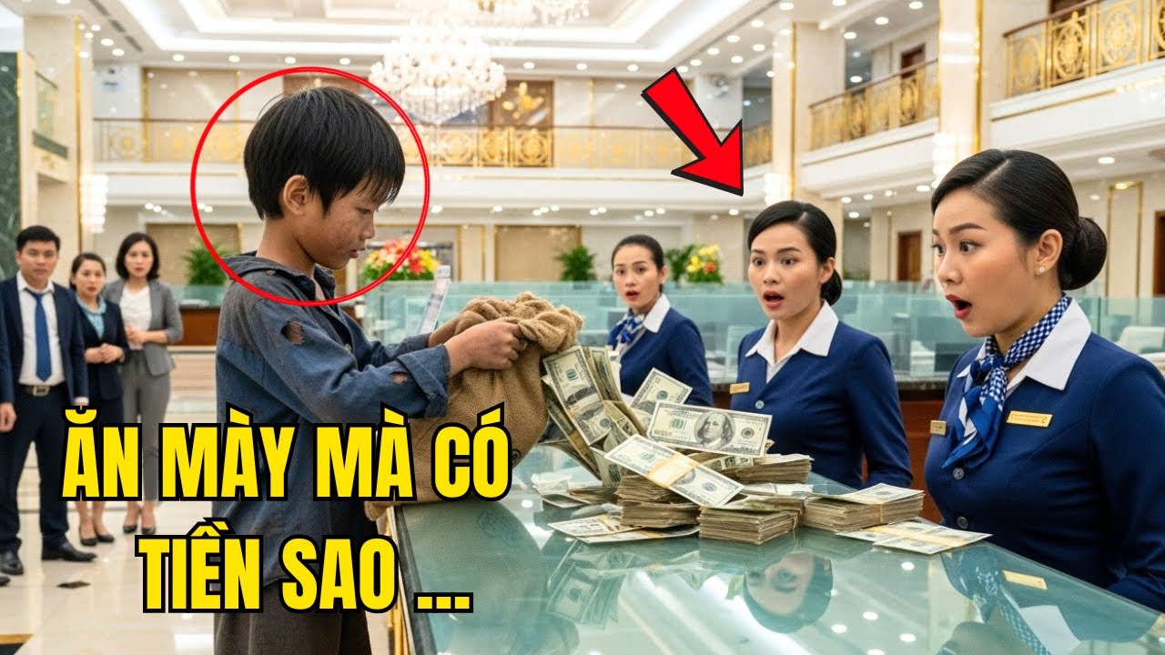 Một thằng nhóc rách rưới bước vào ngân hàng… và sự thật phía sau khiến tất cả cúi đầu