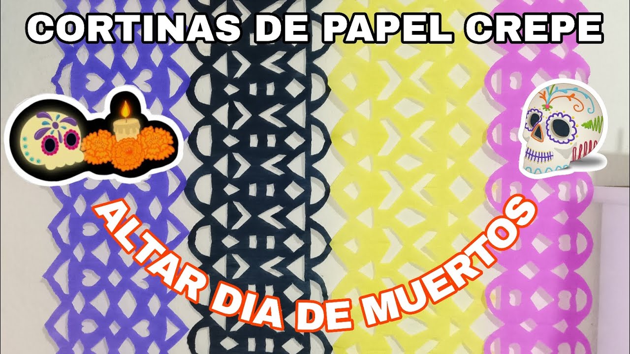 💀🪦COMO hacer PAPEL PICADO para DIA DE MUERTOS | CORTINAS de PAPEL CREPE | IDEA PARA DECORAR ALTAR.