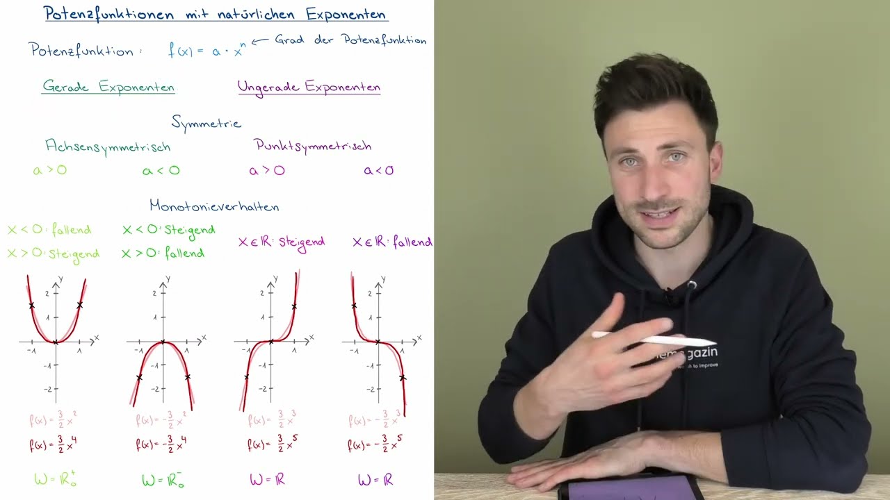 Potenzfunktionen mit natürlichem Exponenten