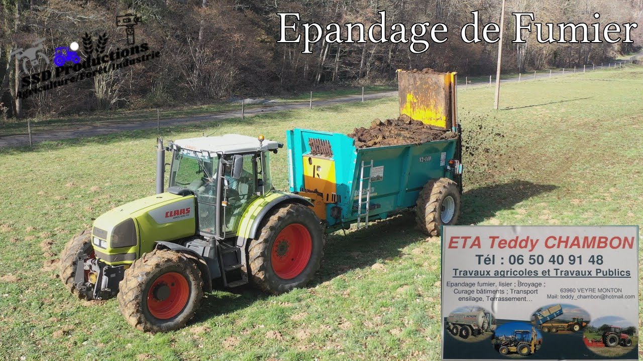 Épandage de Fumier dans la Vallée ! | Eta Teddy CHAMBON| Claas Ares 836 RZ| Rolland|
