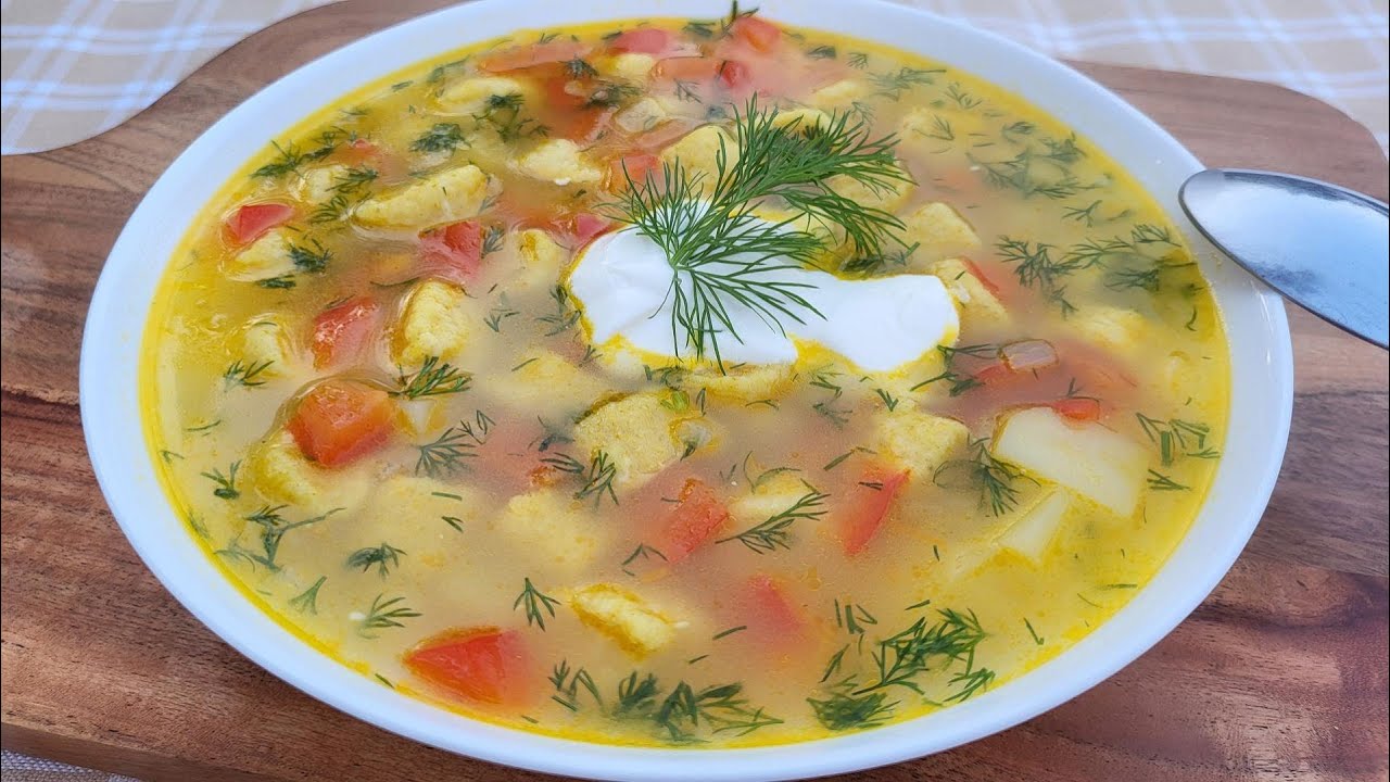 Вы точно никогда не пробовали такой суп!🥣 Овощной суп с СЫРНЫМИ КЛЕЦКАМИ!