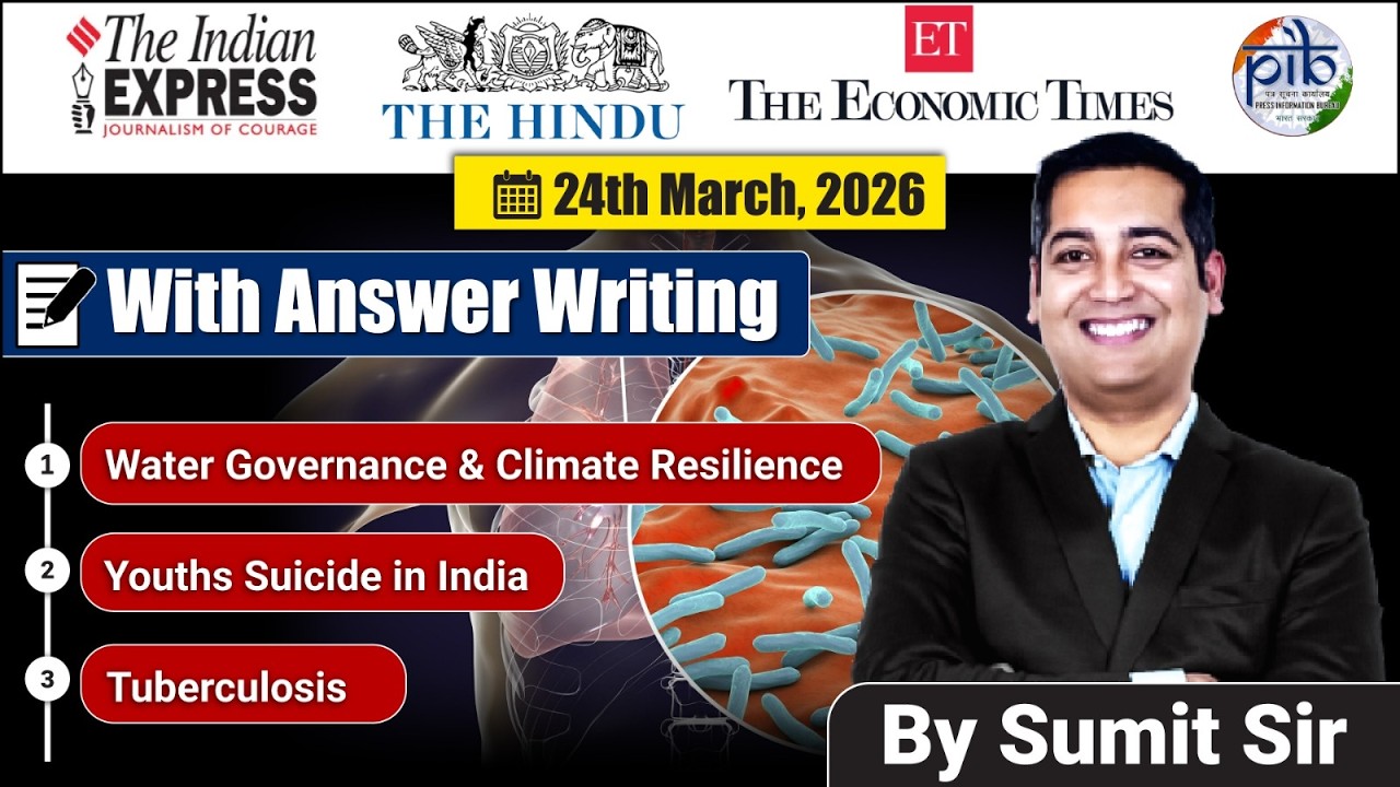 24 March Editorial Discussion | TB Testing, Water Governance, Youth Sucides
