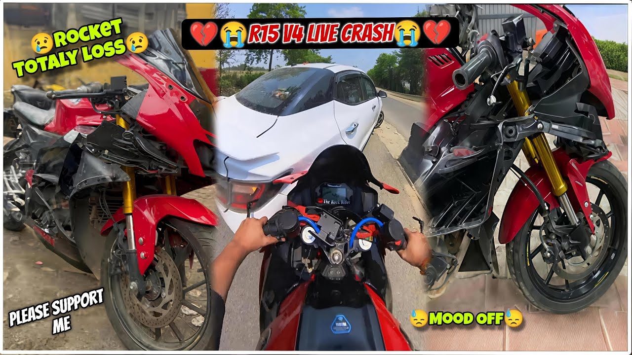 😭😭R15 V4 Live Accident Crash😭😭 // 💔Totaly Loss💔
