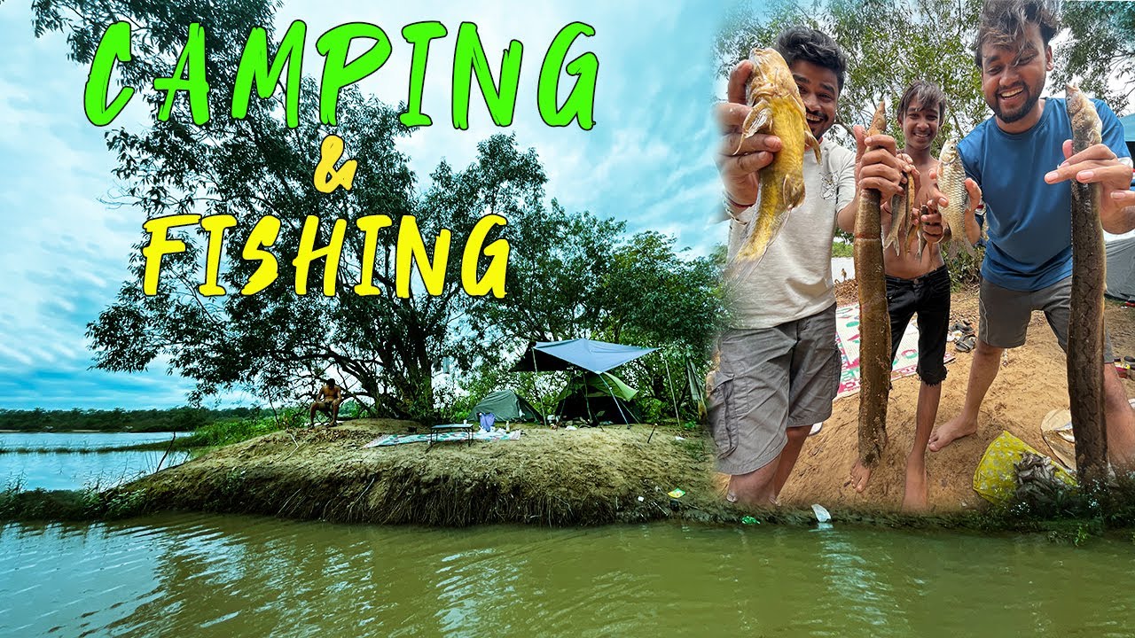Biggest Bam fish we ever caught | Group Camping and Fishing in Jungle River #campinginindia