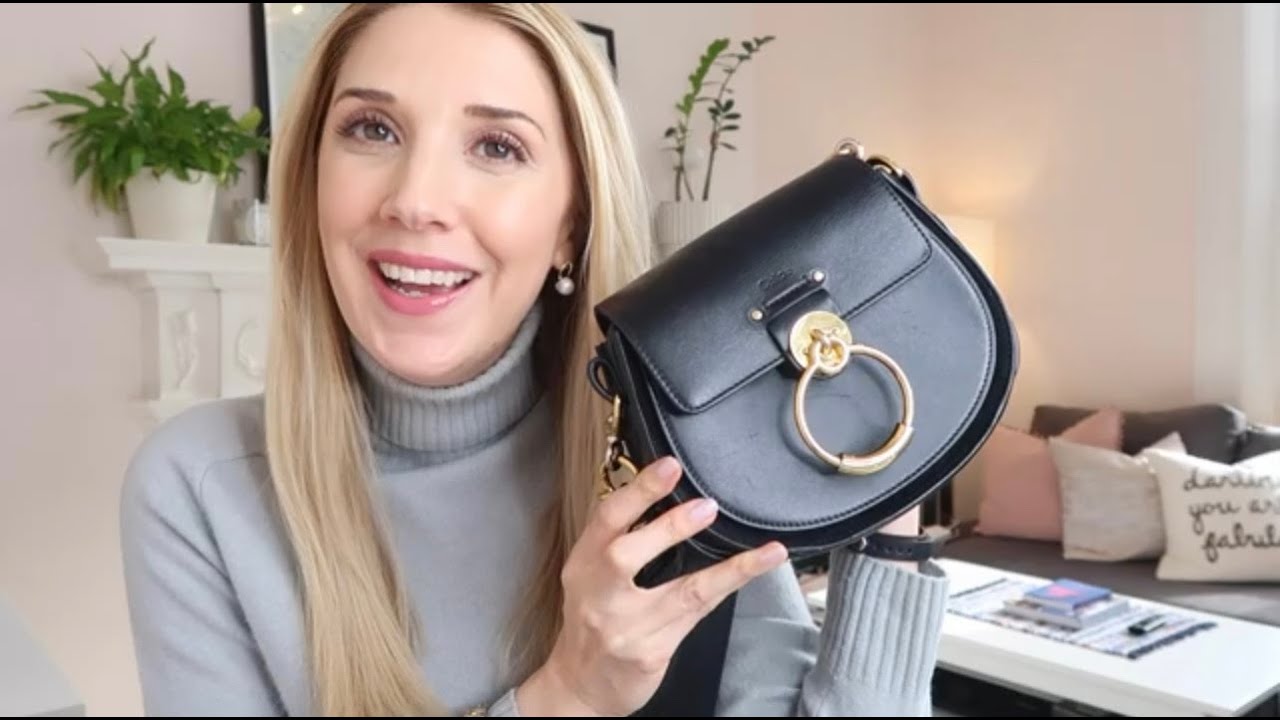 Handbag Review: Chloe Tess Black Leather and Suede Bag In Black - What It Fits, How It Looks On