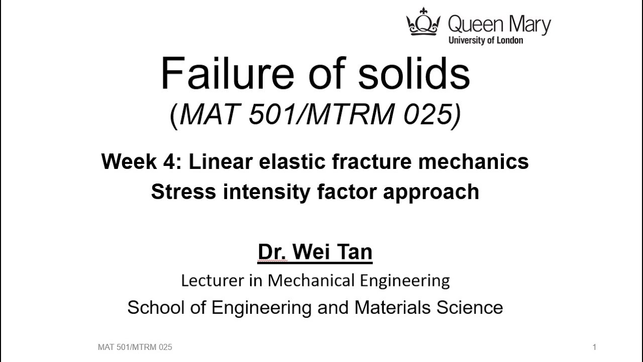 Week 4: Linear elastic fracture mechanics